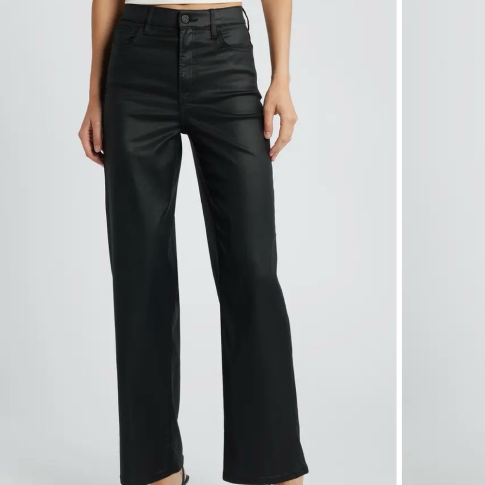 Hidden Black Coated Dad Pants NWOT